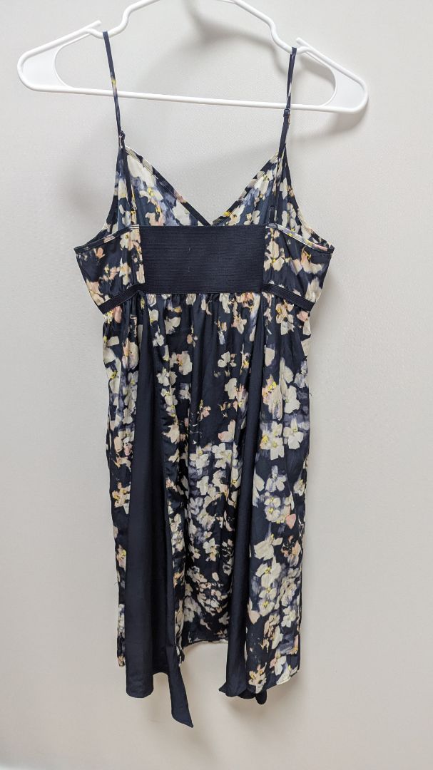 Simply Vera Navy Split Floral/Solid Mini Dress