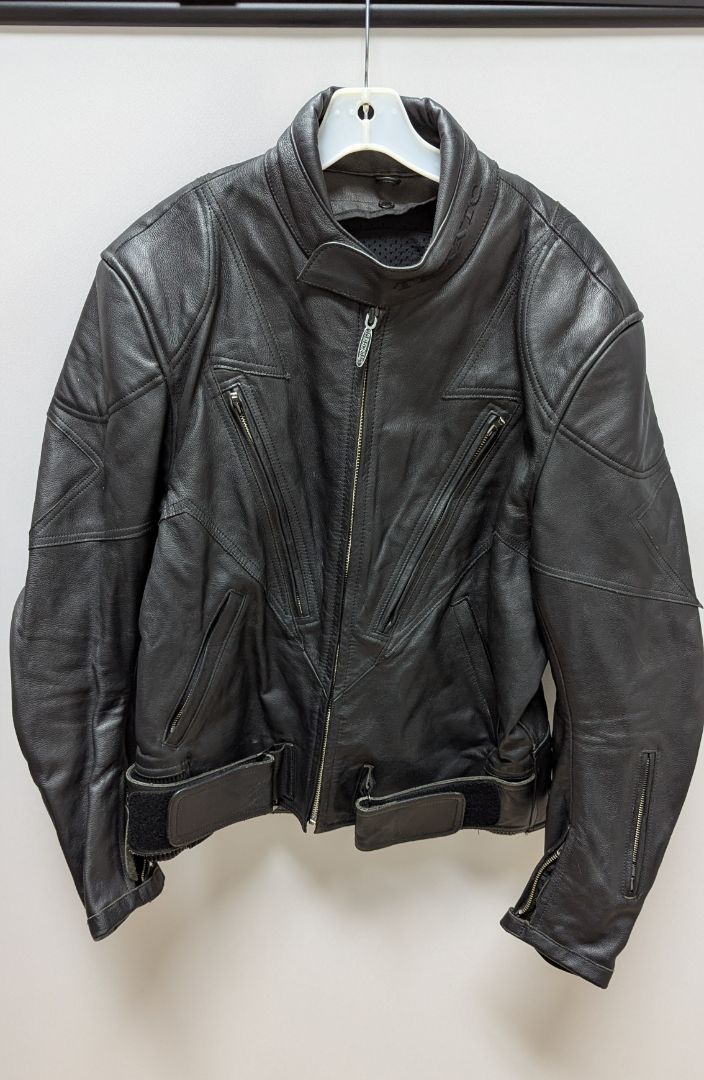 TEKNIC Men's Black Leather Motorcycle Jacket