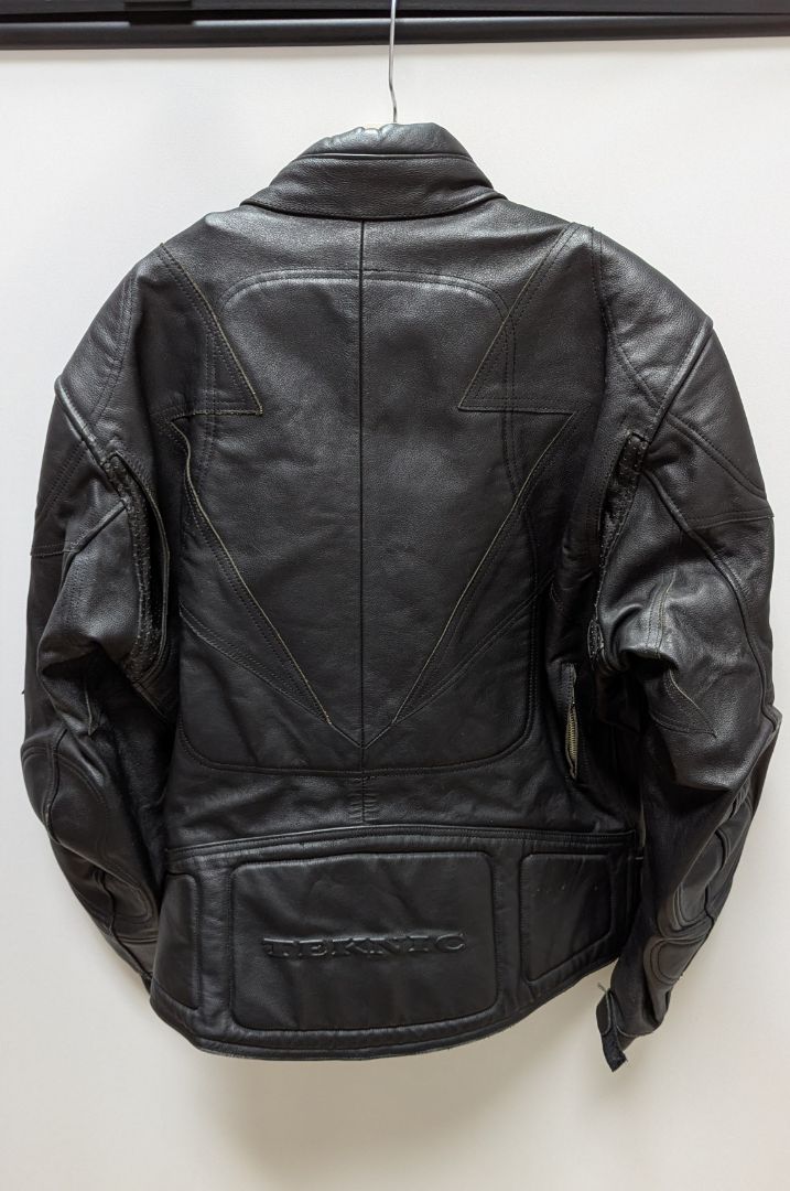 TEKNIC Men's Black Leather Motorcycle Jacket