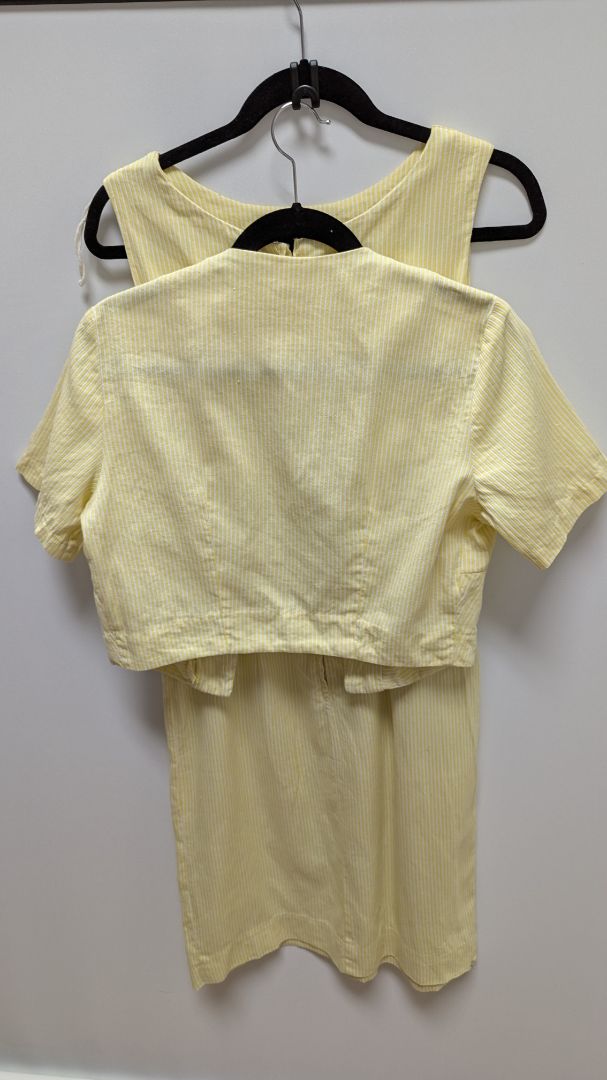 Handmade Vintage Yellow/White Striped Dress & Blazer Set