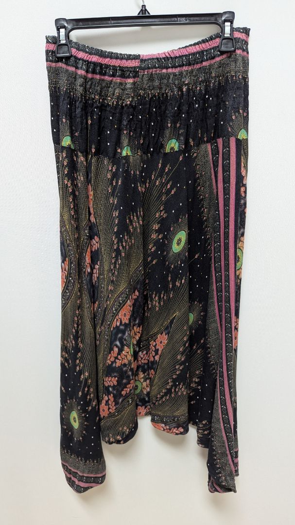 Black/Multicolor Floral Harem Pants