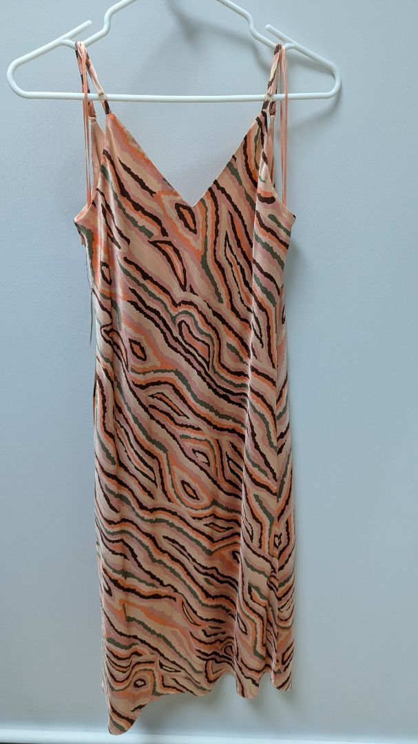 Bar III Pink/Green Marbled Maxi Dress