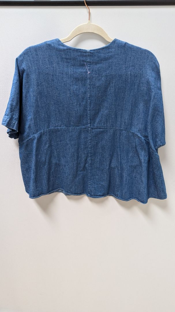 Steven Alan Medium Wash Denim Cropped Blouse