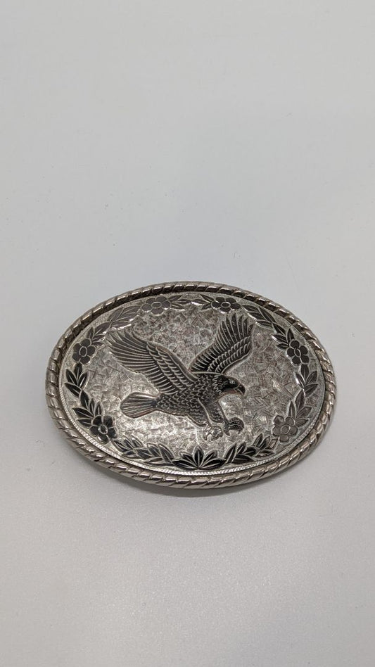 Silver Eagle Engraved Belt Buckle Accessory