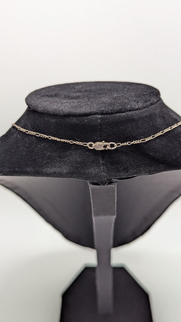 Silver/Green Beaded Chain Necklace