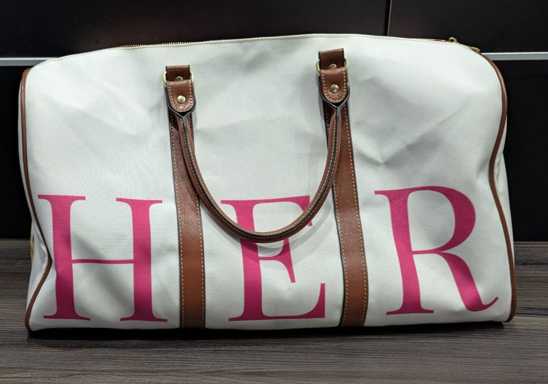 KNGDOM White Graphic Artist "HERS" Duffle Bag