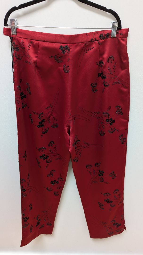 Tom Barra Collection Red/Black Beaded Formal Pants