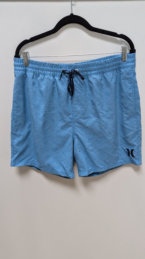 Hurley Men's Blue Drawstring-Waist Active Shorts