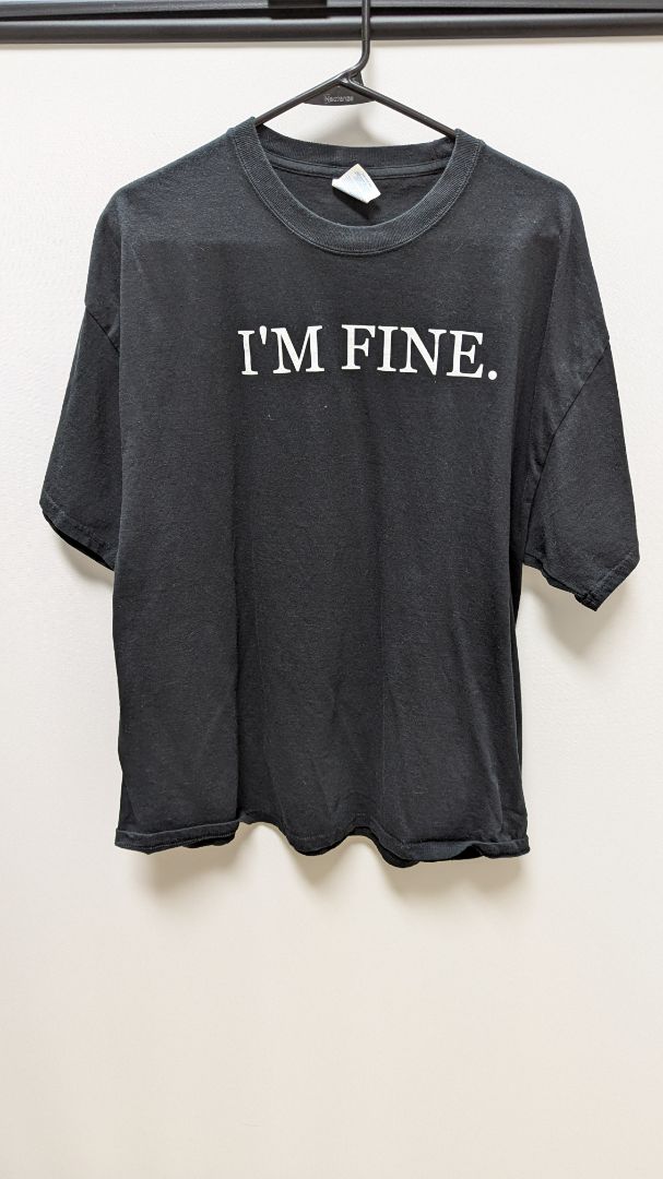 Port & Company Black "I'm Fine" Graphic T-Shirt