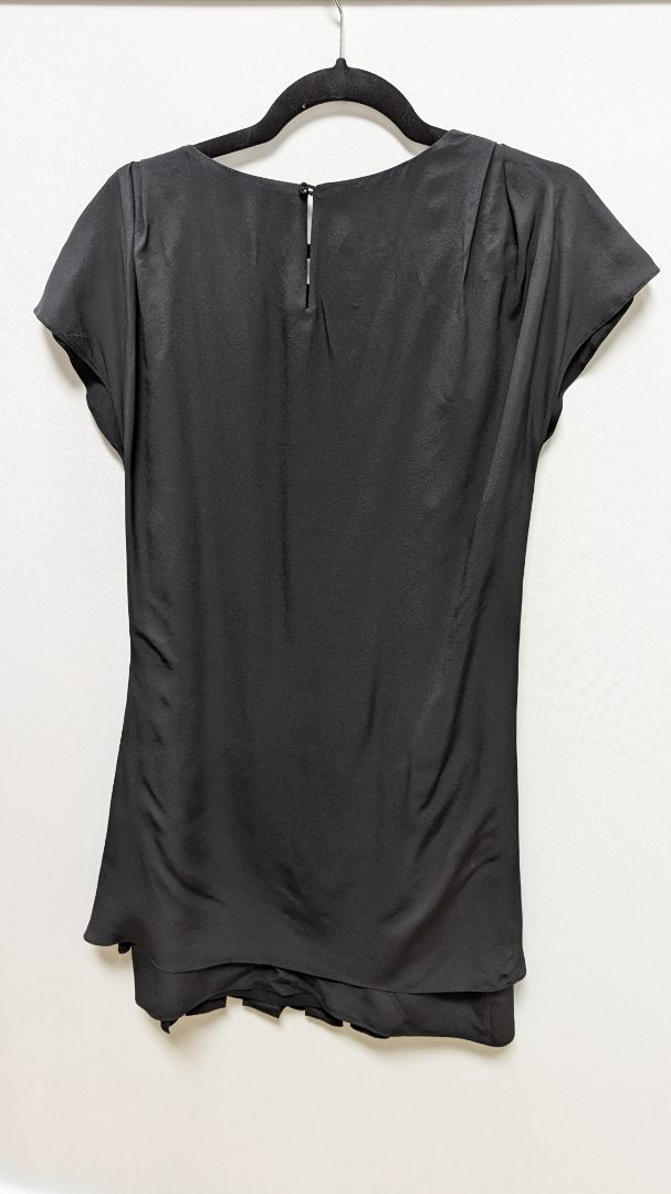 athe Black Dolman Sleeve Silk Pleated Dress