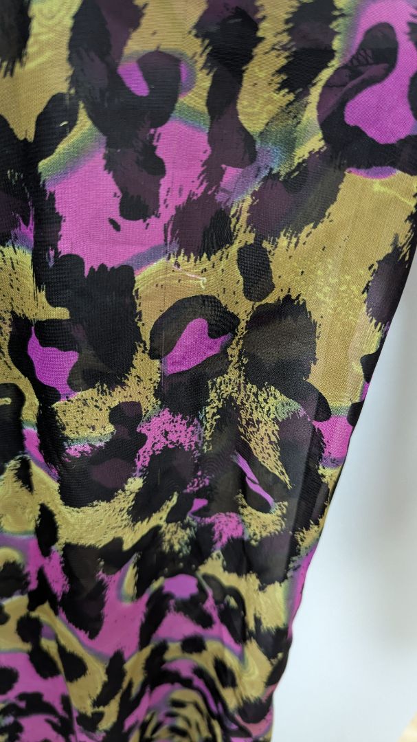 Kate & Mallory Purple Leopard Print Button-Down Blouse