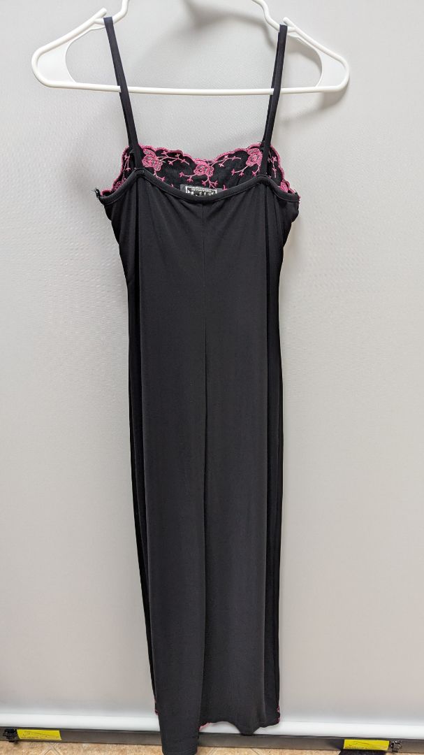 City Triangles Black/Pink Sequin Embellished Trim Dress