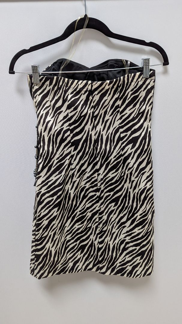 Wishes Wishes Wishes Black/Ivory Striped Embellished Dress