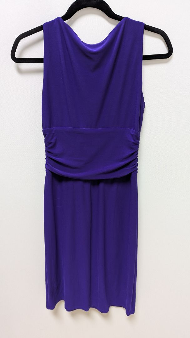 CHAPS Purple Faux-Wrap Sleeveless Midi Dress