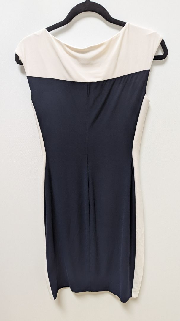 CHAPS Ivory/Navy Colorblock Midi Dress