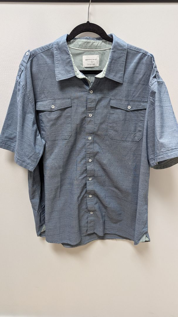 paper denim & cloth Blue Striped Button-Down Shirt
