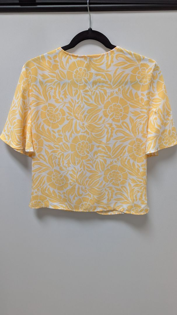 Loft Outlet Yellow/White Floral Cropped Blouse