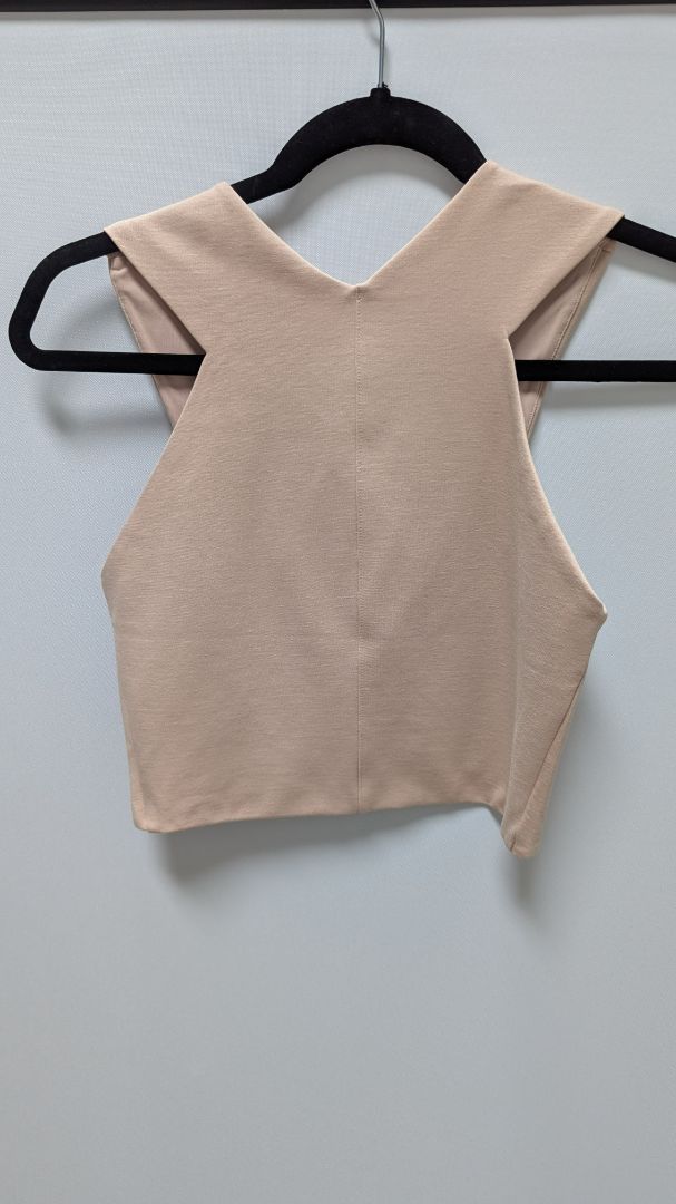 H&M Taupe V-Cut Crop Top