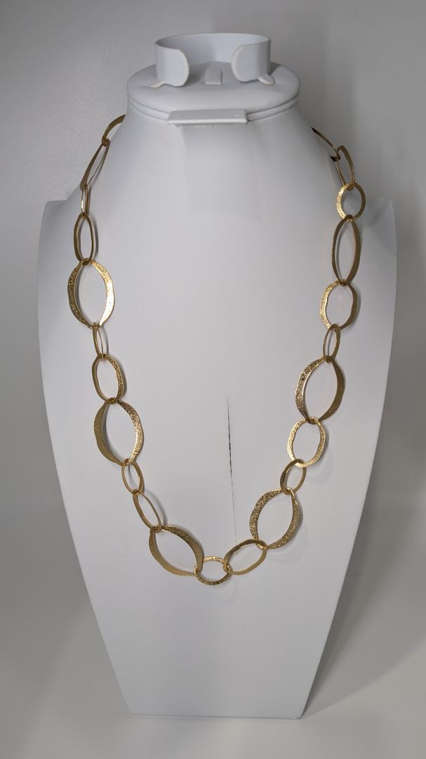 Gold Metal Large Oval Chain Necklace