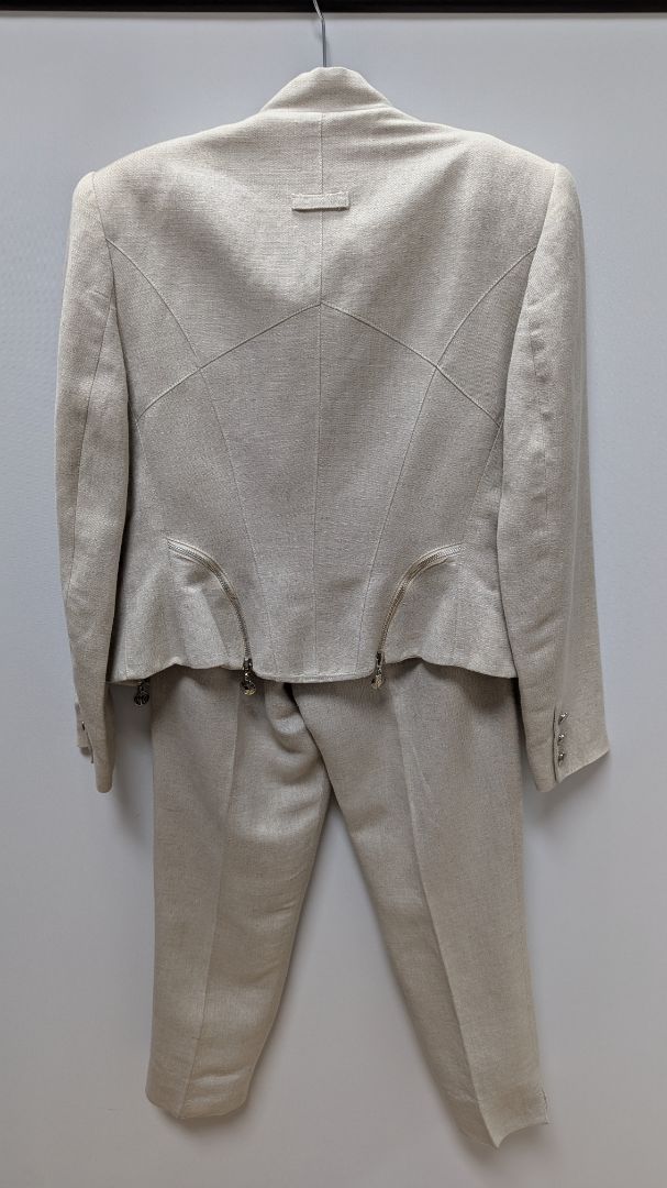 Tootsies Vintage Light Beige Zippered Blazer & Pants Suit Set