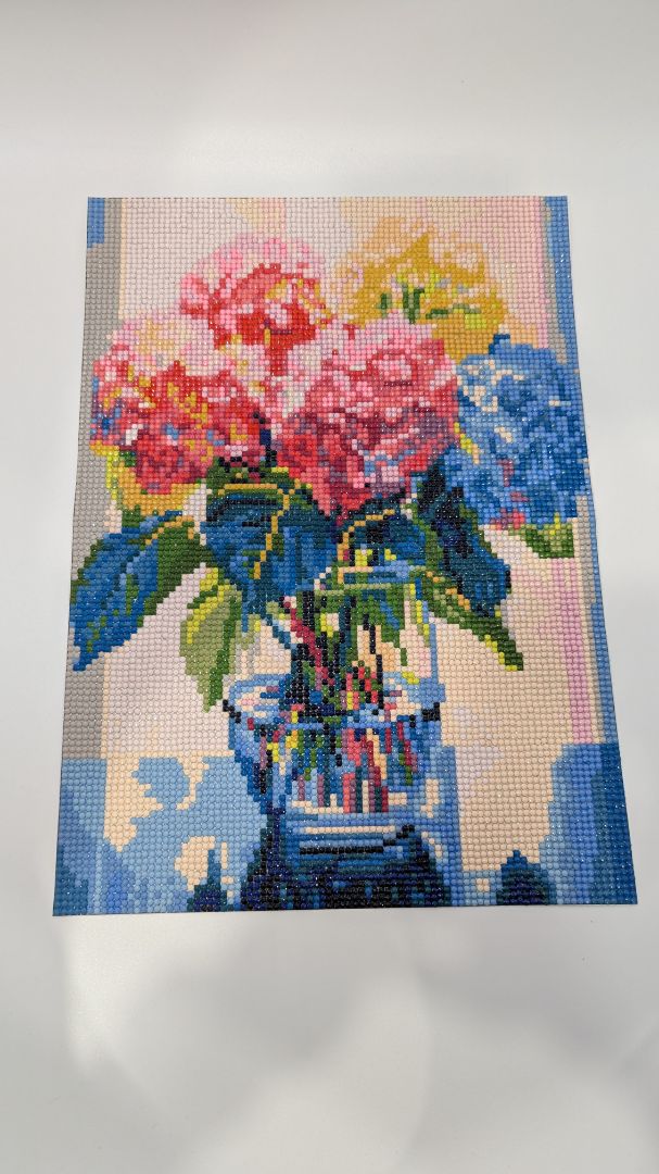 10x14" Handmade Hydrangea Flowers Rhinestone Painting