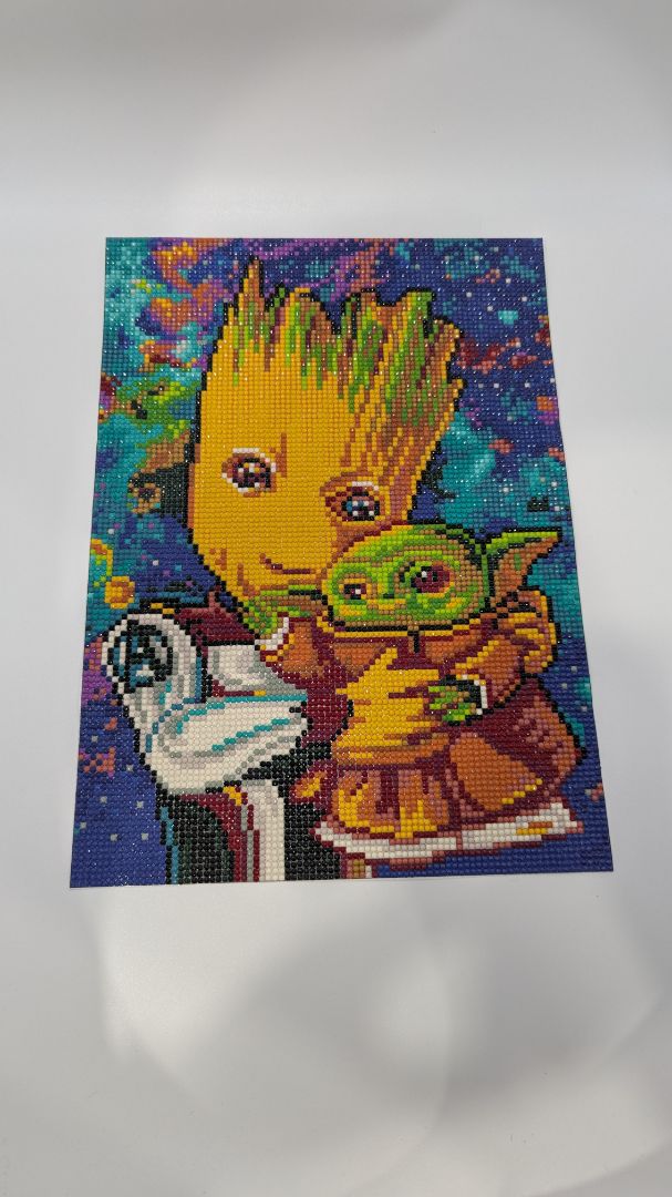 10x14" Handmade Cartoon Tree Alien Rhinestone Painting