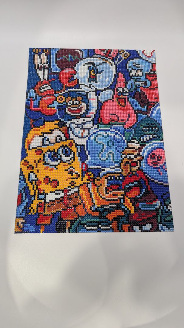10x14" Handmade Cartoon Sponge Rhinestone Painting