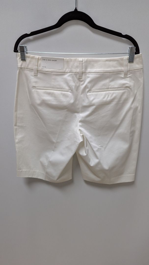 Ann Taylor White Mid-Rise 10" Bermuda Shorts