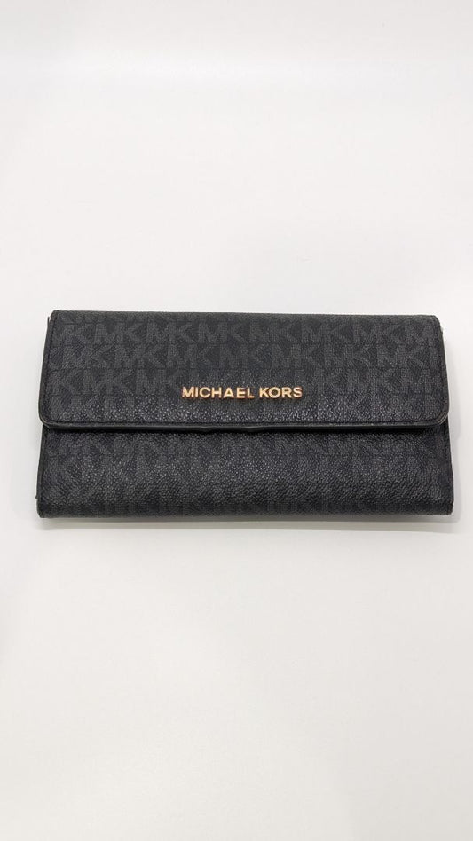 Michael Kors Black Large Trifold Wallet