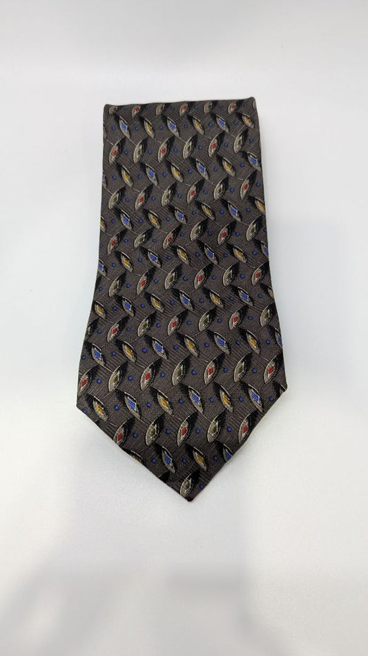 Alfani Dark Grey Printed Silk Necktie