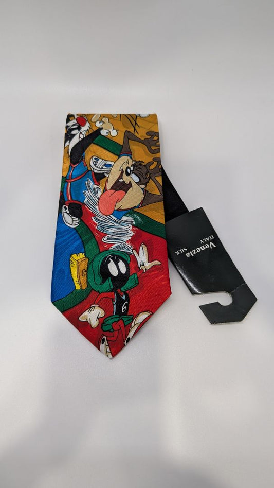 Rene Chagal Multicolor Cartoon Character Handmade Silk Necktie