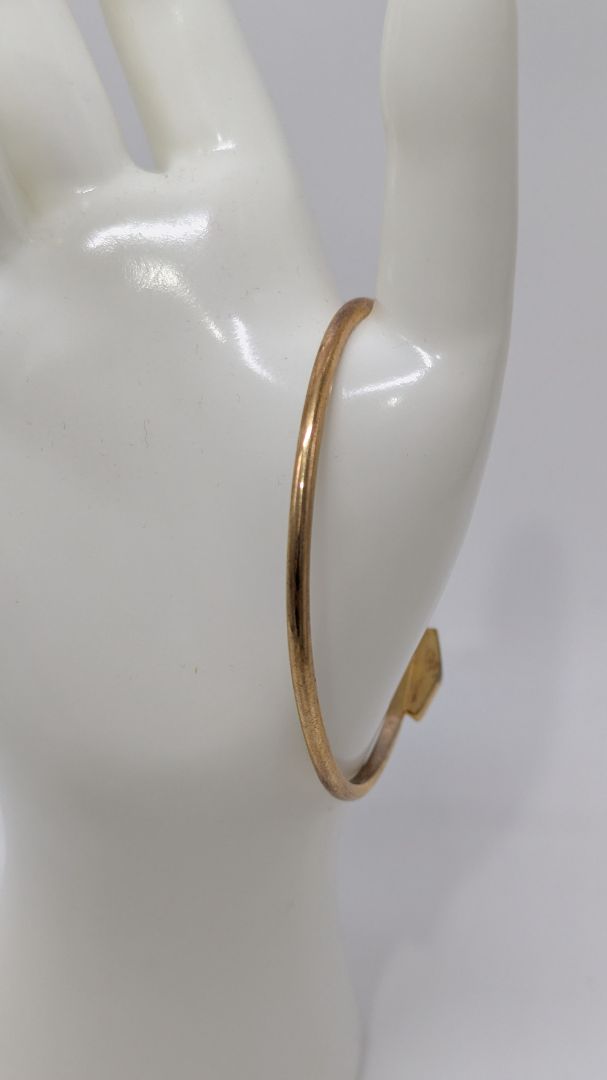 Vince Camuto Gold/Red Crystal-End Open Bangle Bracelet