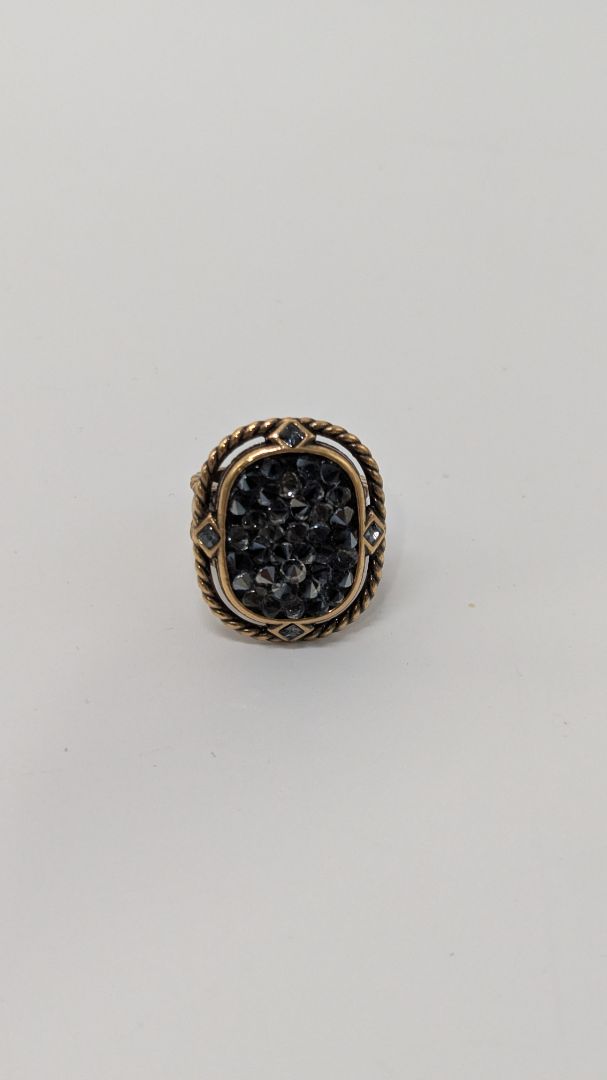Bronze-Gold & Black Chunky Gemstone Ring