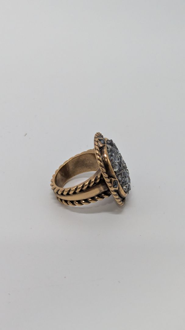 Bronze-Gold & Black Chunky Gemstone Ring