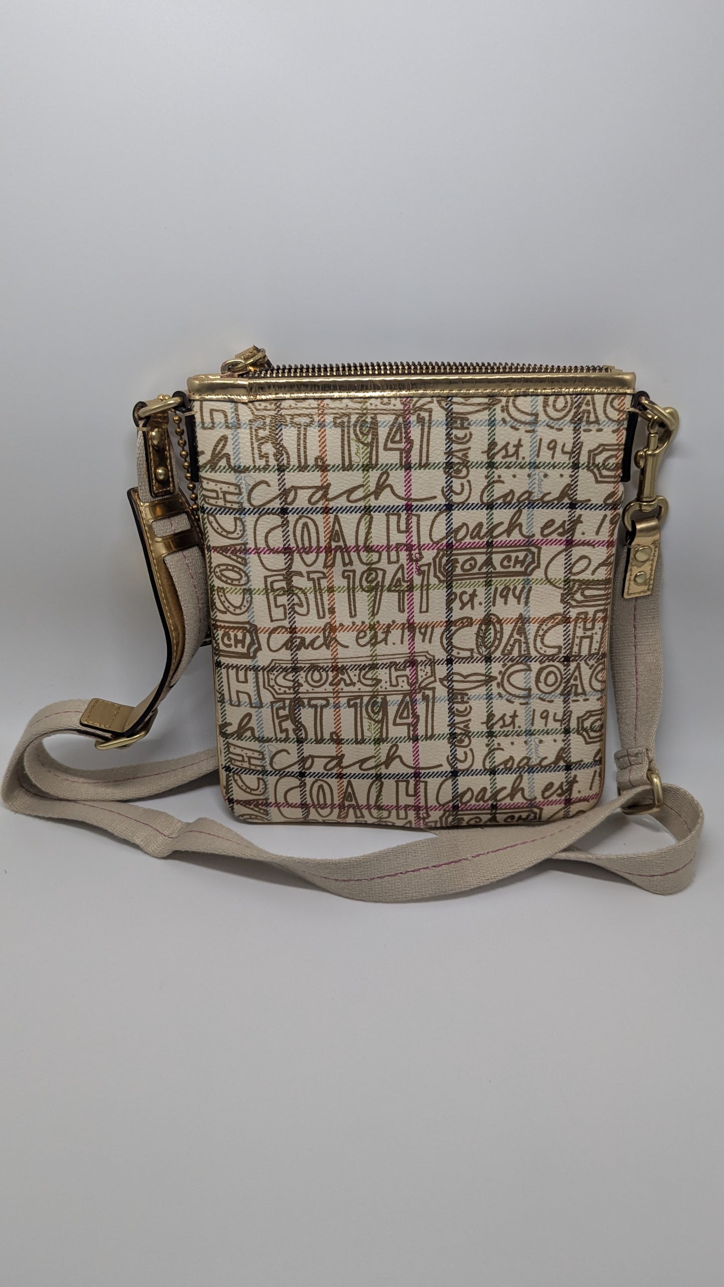 Coach Gold Metallic Graffiti Crossbody Purse