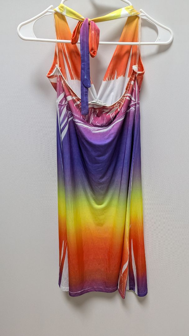 Neelam Fashions Purple/Orange Ombre Halter Dress