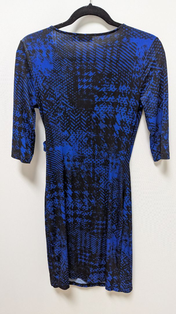 APT. 9 Dark Blue/Black Faux-Wrap Midi Dress