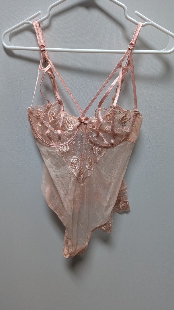 Dreamgirl Light Pink Lace Lingerie Bodysuit