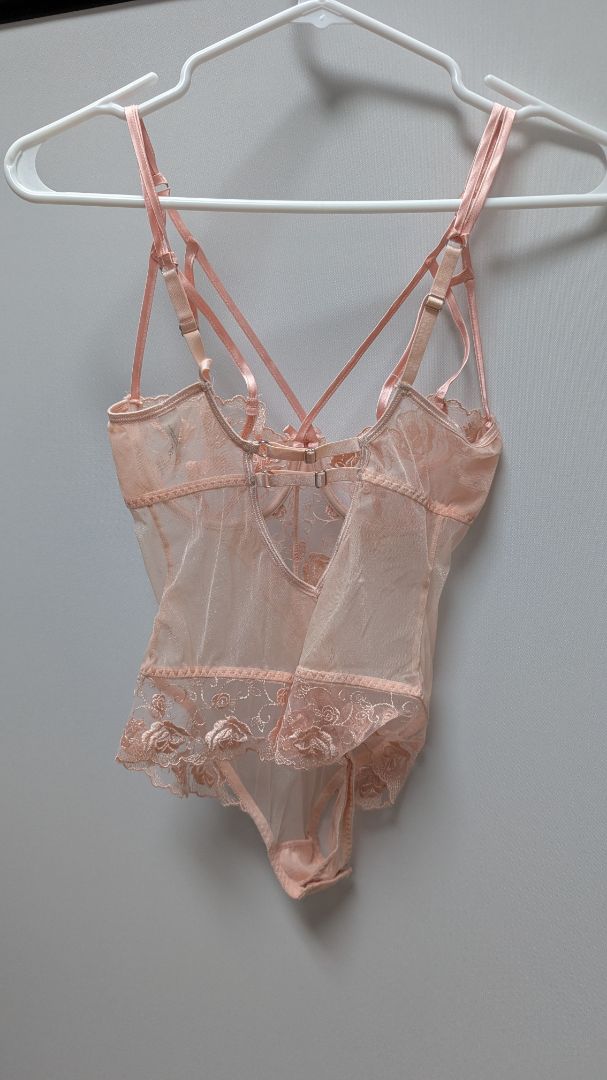Dreamgirl Light Pink Lace Lingerie Bodysuit