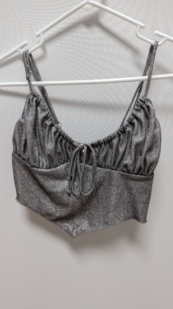 Urban Outfitters Silver Shimmer Crop Top