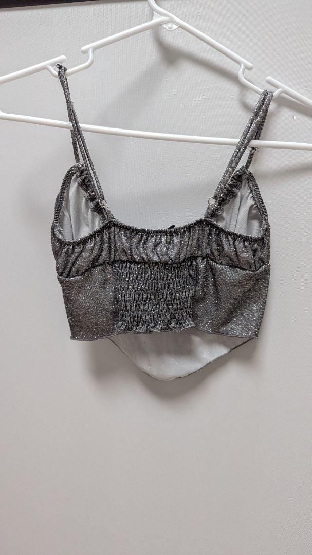 Urban Outfitters Silver Shimmer Crop Top