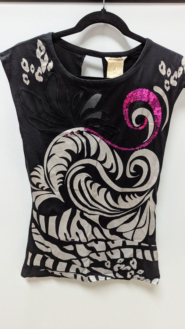 Groggy Black/Grey/Purple Sequin Blouse