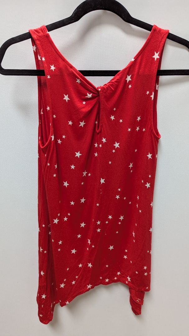 APT. 9 Red/White Star Patterned Jersey Tank Top
