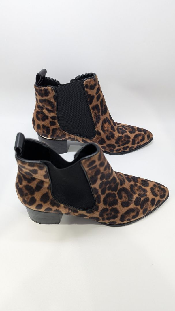Nine West Brown/Black Animal Print Faux-Fur Boots