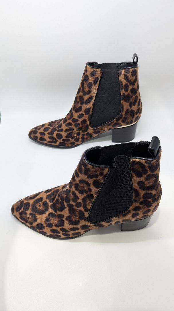 Nine West Brown/Black Animal Print Faux-Fur Boots