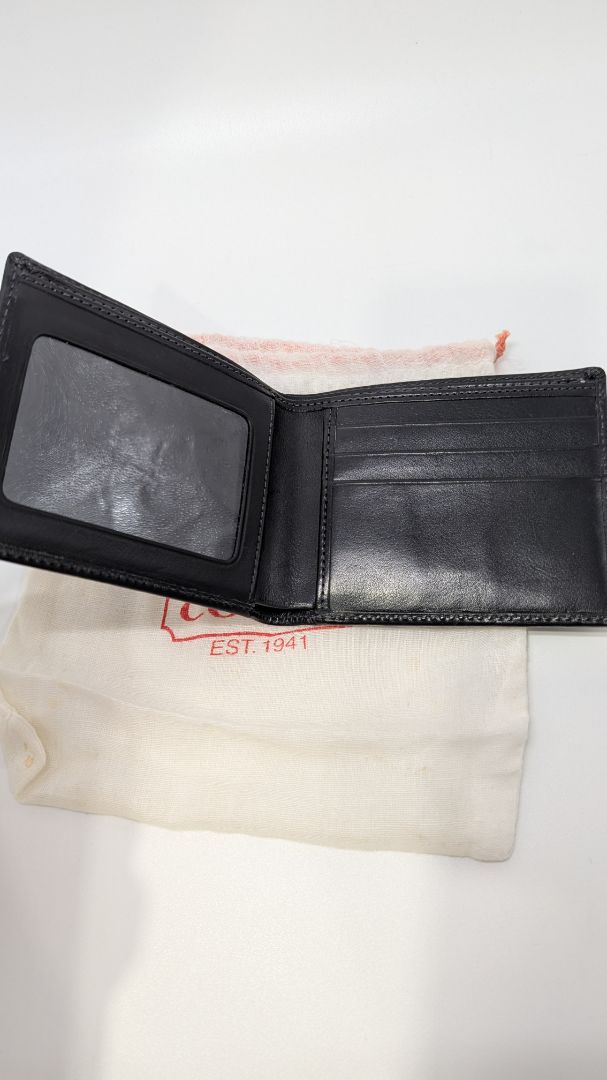 Coach Black Leather Foldover Wallet