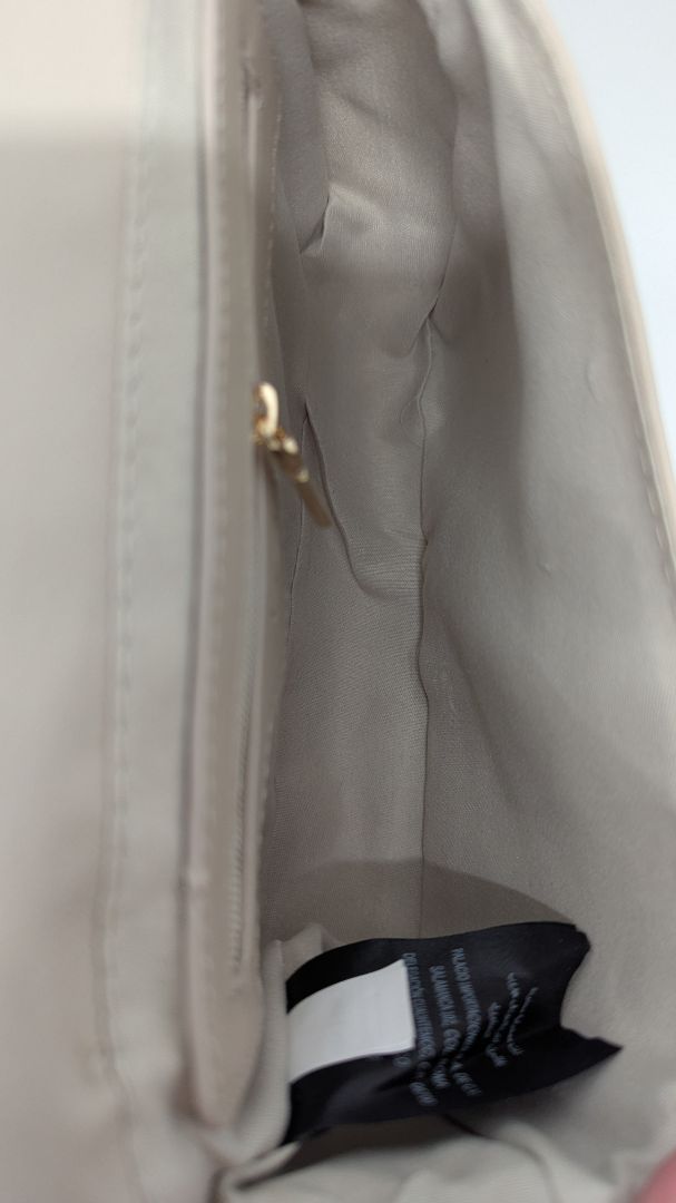 Bebe Bone Ivory/Gold Monogram Crossbody Purse