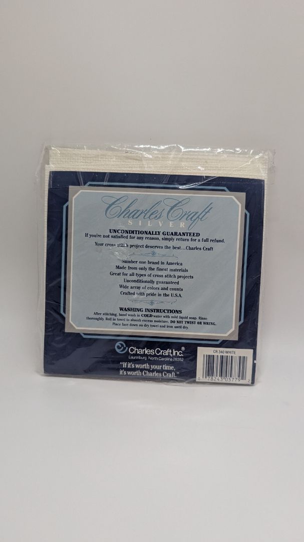 Charles Craft White Standard cotton 12x18" Cross-Stitch Fabric