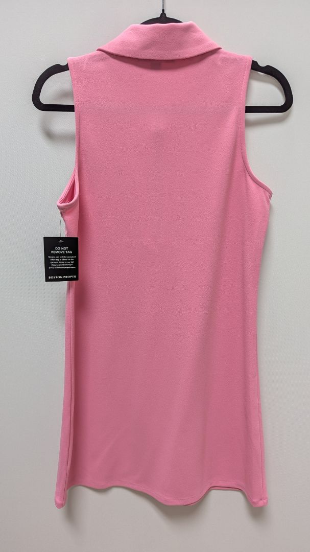 Boston Proper Pink Half-Zip Sleeveless Shift Dress