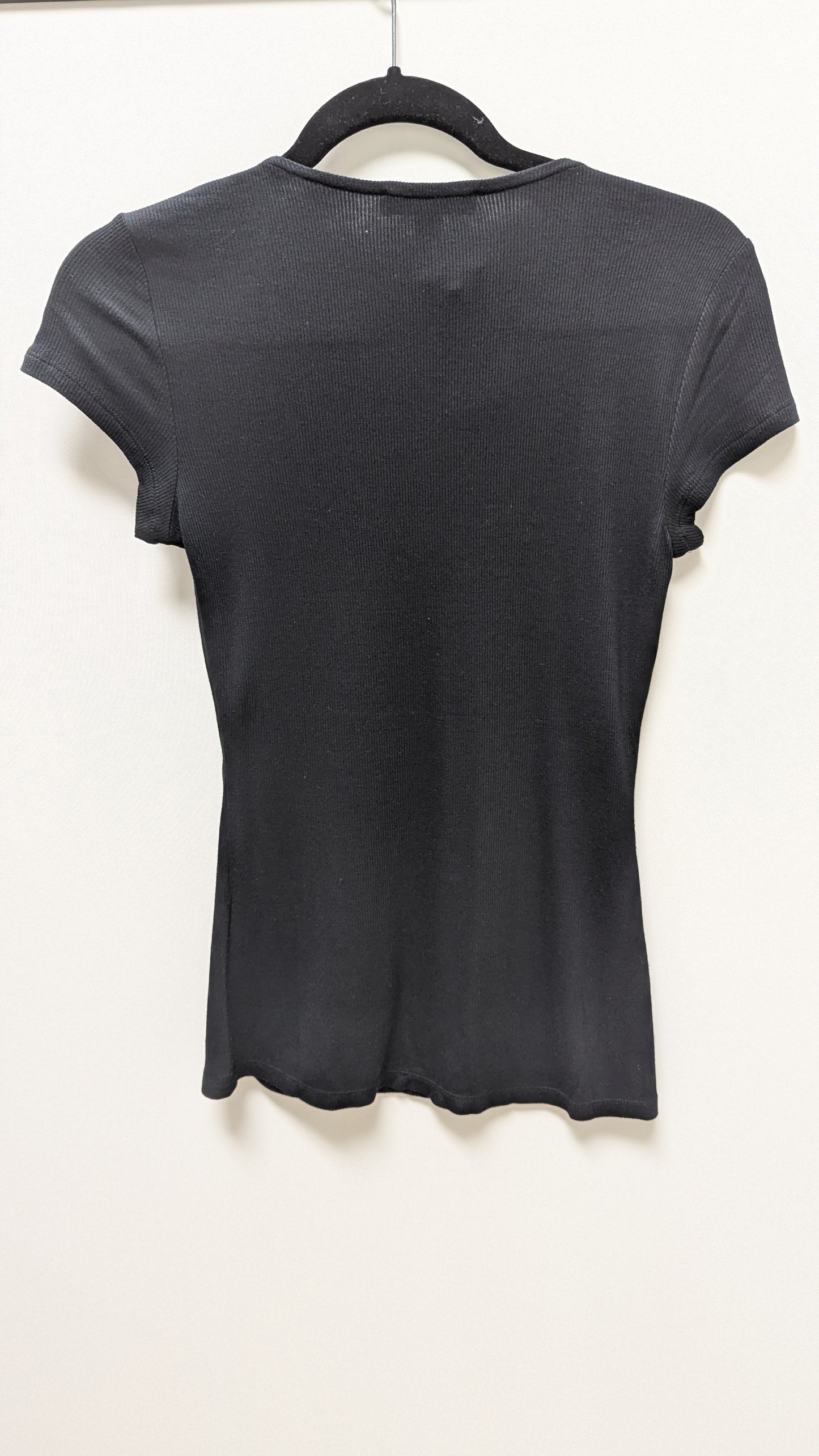 INC Deep Black Short-Sleeve Ribbed Knit T-Shirt